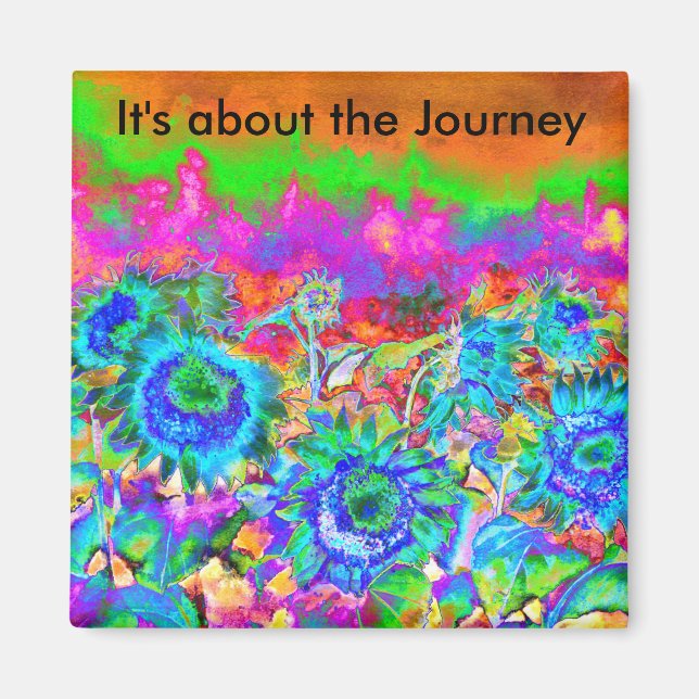 Imã É sobre os Campos de Girassol da Viagem - Azul (Frente)