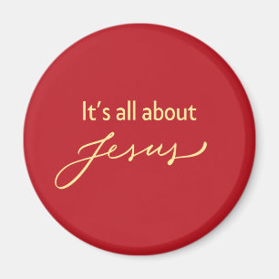 Imã É Tudo Sobre Jesus – Decoração Magnética Vermelha