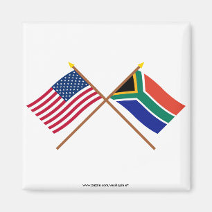 Imã E.U. e bandeiras cruzadas África do Sul