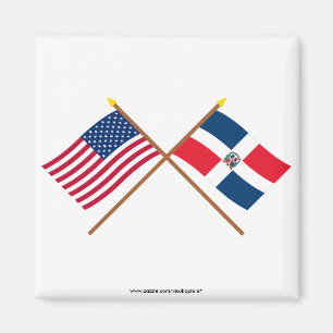 Imã E.U. e bandeiras cruzadas República Dominicana
