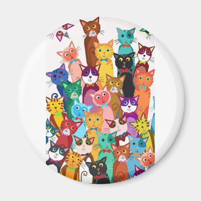 Imã É um Magneta de Refrigerador Mundial de Gatos (Frente)