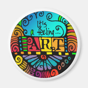 Imã É um sentimento - arte - ímã circular