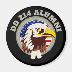 Imã Eagle Emblem USA Flag   DD 214 Alumni