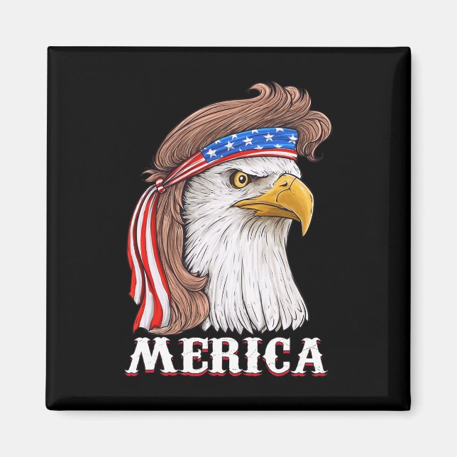 Imã Eagle Mullet 4 de julho EUA Flag Merica (Frente)