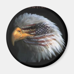 Imã Eagle patriótico com fundo da bandeira