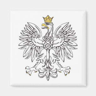 Imã Eagle polonês com coroa Dourado