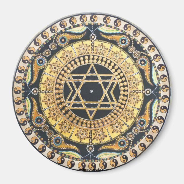 Imã Earth Star Chakra Mandala (Frente)