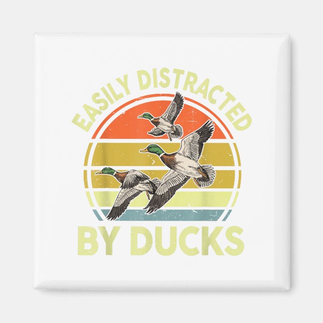Imã Easily Distracted Duck Hunting Gift Dad Hunter Son (Frente)