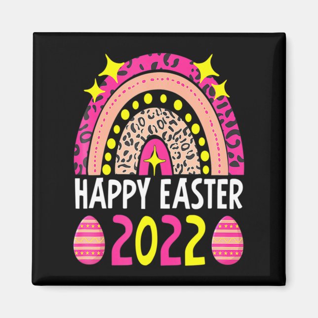 Imã Easter 2022 rainbow cute happy easter 2022 women  (Frente)
