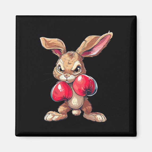 Imã Easter Rabbit Bunny Boxer Boxing Kickboxing Martia (Frente)