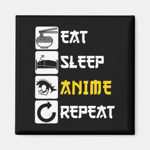 Imã Eat Sleep Anime Repete Manga Japão Dizendo Cosplay