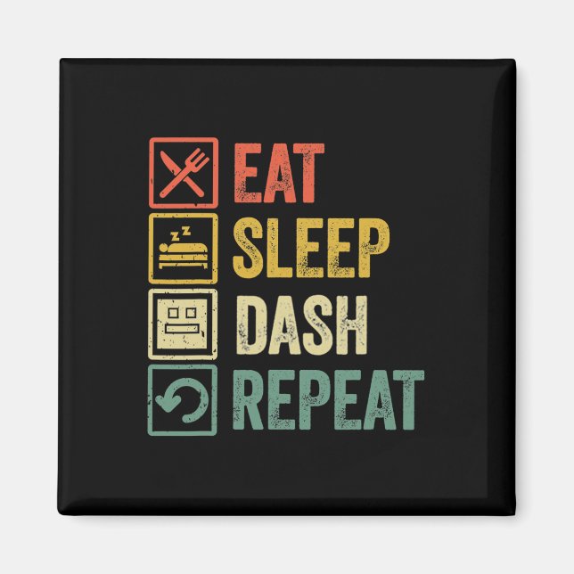 Imã Eat Sleep Dash Repeat Video Game Geometry Video Ga (Frente)