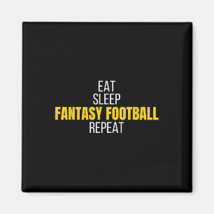 Imã Eat Sleep Fantasy Futebol Repete Vintage Draft Le