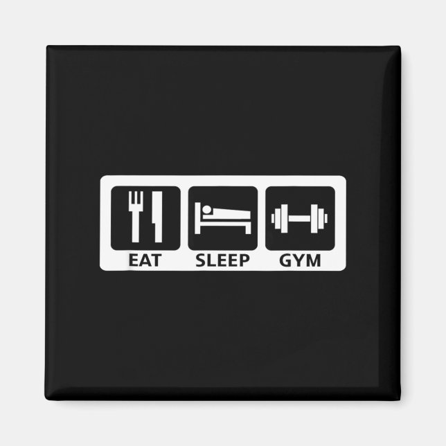 Imã Eat Sleep Gym Fitness Trainer Workout Gift  (Frente)