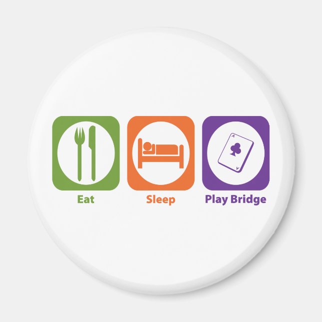 Imã Eat Sleep Play Bridge (Frente)