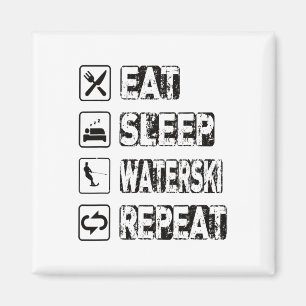 Imã Eat Sleep Waterski Repeat Waterski Water Skiski Wa