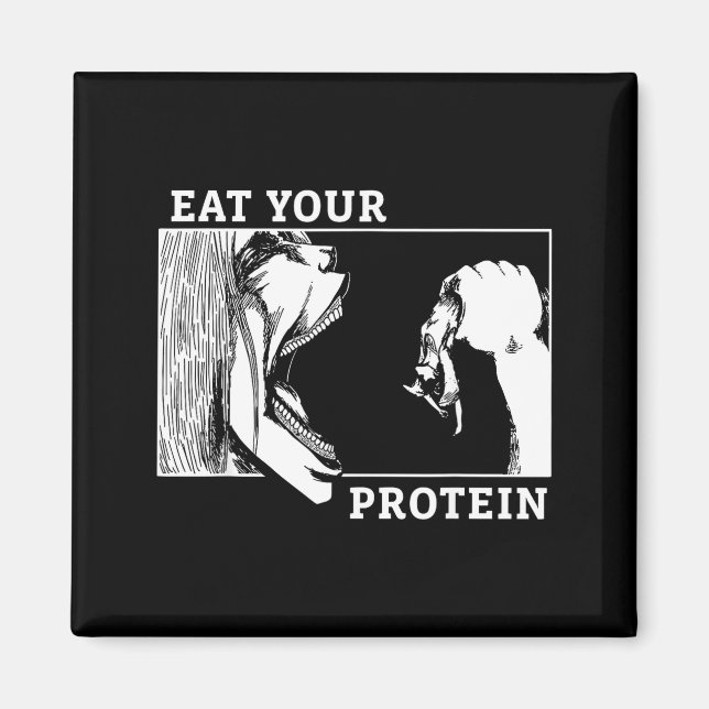 Imã Eat Your Protein Man Vs Gym Fitness  (Frente)