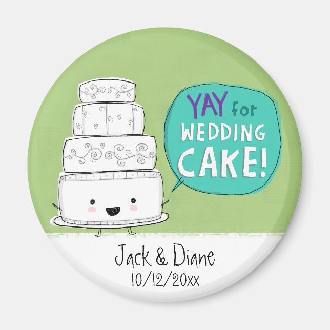 Imã EBA para Bolo de Casamento! Personalizável (Frente)