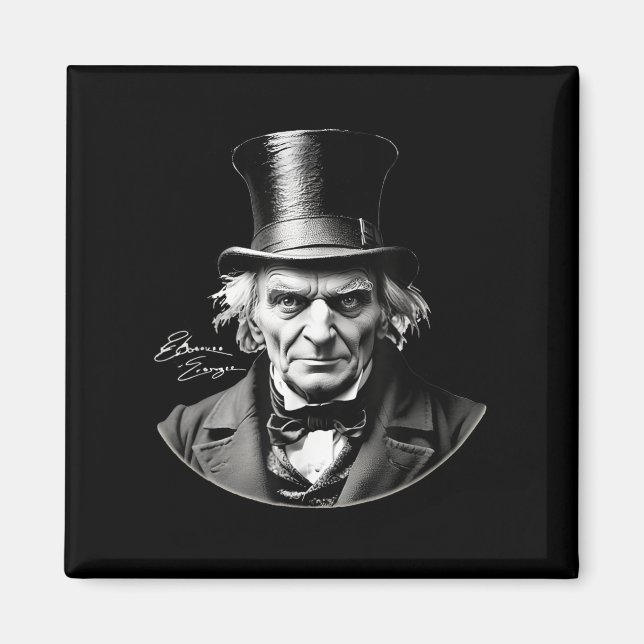 Imã Ebenezer Scrooge Rtrato Com Assinatura (Frente)