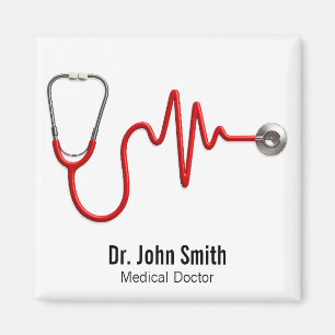 Imã ECG Wave EKG Linha de pulsação Estetoscópio médico