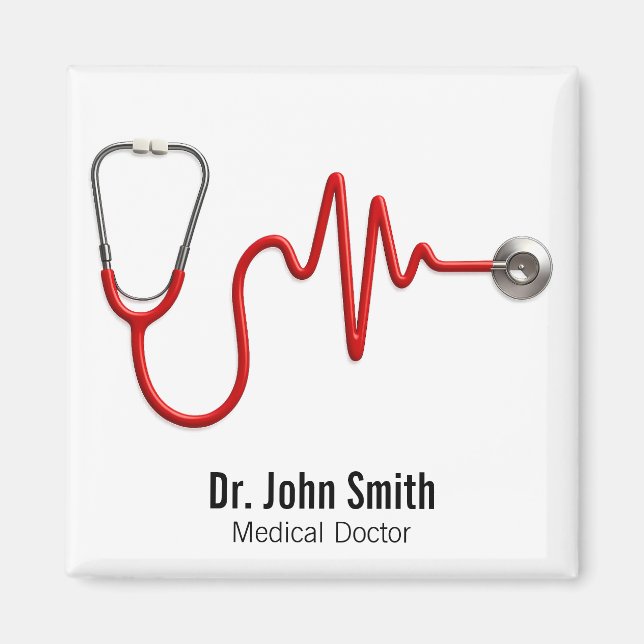 Imã ECG Wave EKG Linha de pulsação Estetoscópio médico (Frente)
