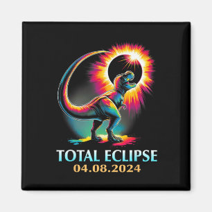 Imã Eclipse 2024 Eclipse Solar Total T Rex Dinossauro