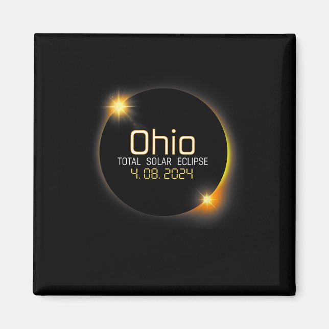 Imã Eclipse 2024 Shirt State Ohio Total Solar Eclipse (Frente)
