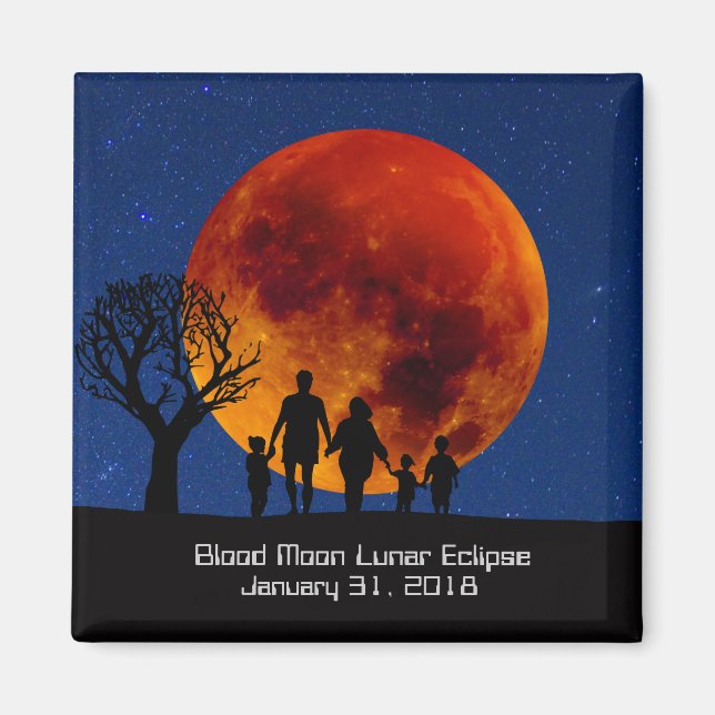 Imã Eclipse Lunar da Lua Sanguínea 2018 (Frente)