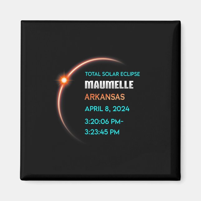 Imã Eclipse Maumelle Arkansas Total Solar Eclipse 2024 (Frente)