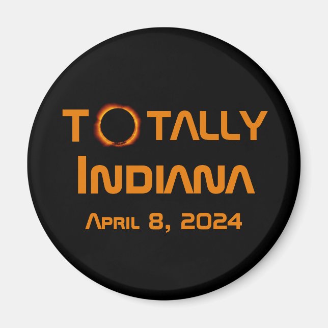 Imã Eclipse Solar 2024 de Indiana Total (Frente)
