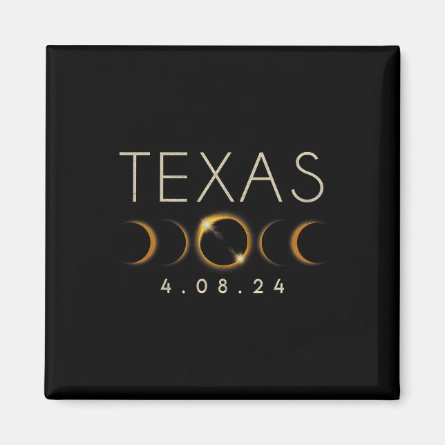 Imã Eclipse Solar 2024 Estado do Texas Total Eclipse S (Frente)