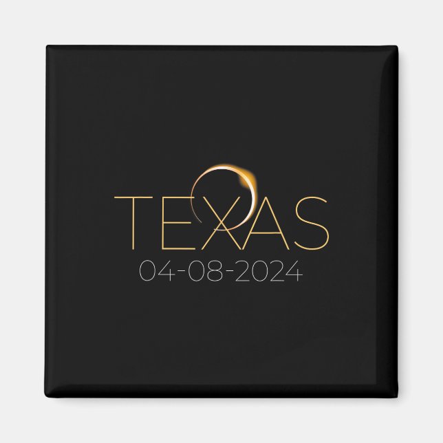 Imã Eclipse Solar 2024 Estado do Texas Total Eclipse S (Frente)