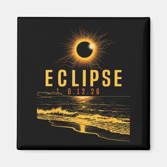 Imã Eclipse Solar 2026 1282026 Eclipse-Total no Mar 26 (Frente)