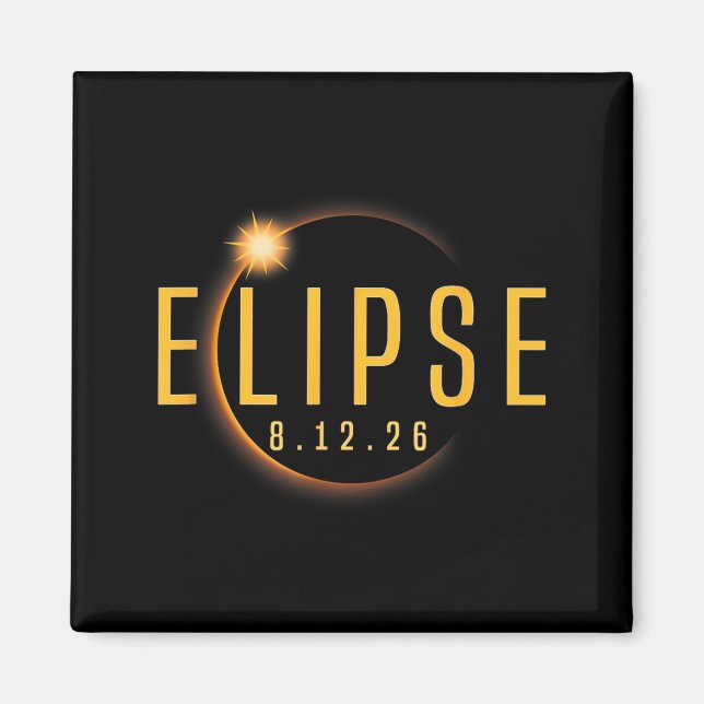 Imã Eclipse Solar 2026 Eclipse Solar Total 26 (Frente)