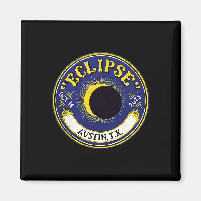 Imã Eclipse Solar Annular Austin Texas Family Viagem (Frente)