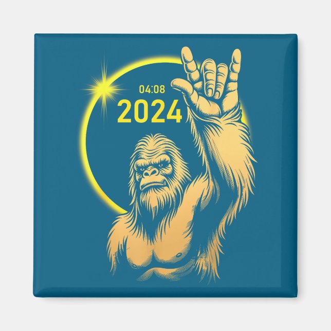 Imã Eclipse Solar de 2024 Bigfoot Rock Abril Eclipse T (Frente)