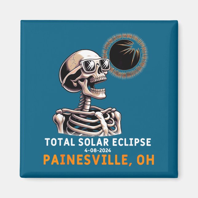 Imã Eclipse Solar Esqueleto Painesville Ohio (Frente)