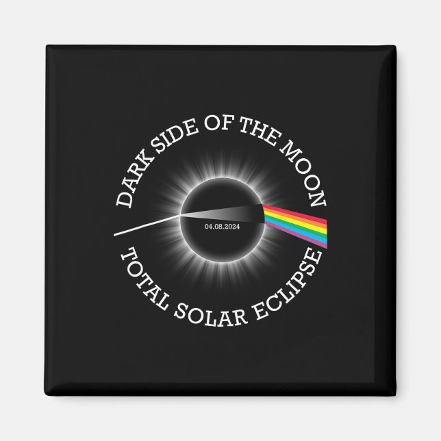 Imã Eclipse Solar Total 04 08 24 Totalidade Arco-Íris  (Frente)