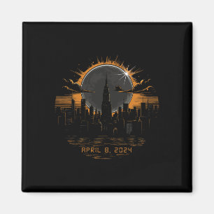 Imã Eclipse Solar Total 2024 abril 8 Nova Iorque