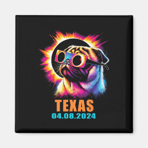Imã Eclipse Solar Total 2024 Cachorro Com Gles