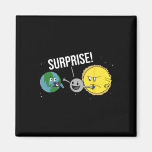 Imã Eclipse Solar Total 2024 Cartoon Funny Moon Coveri