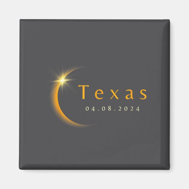 Imã Eclipse Solar Total 2024 Estado Texas 8 de abril d (Frente)