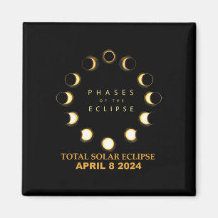 Imã Eclipse Solar Total 2024 Fases 8 de abril