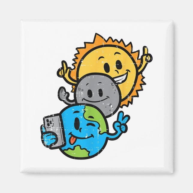 Imã Eclipse Solar Total 2024 Kids De Eclipse Solar Cut (Frente)