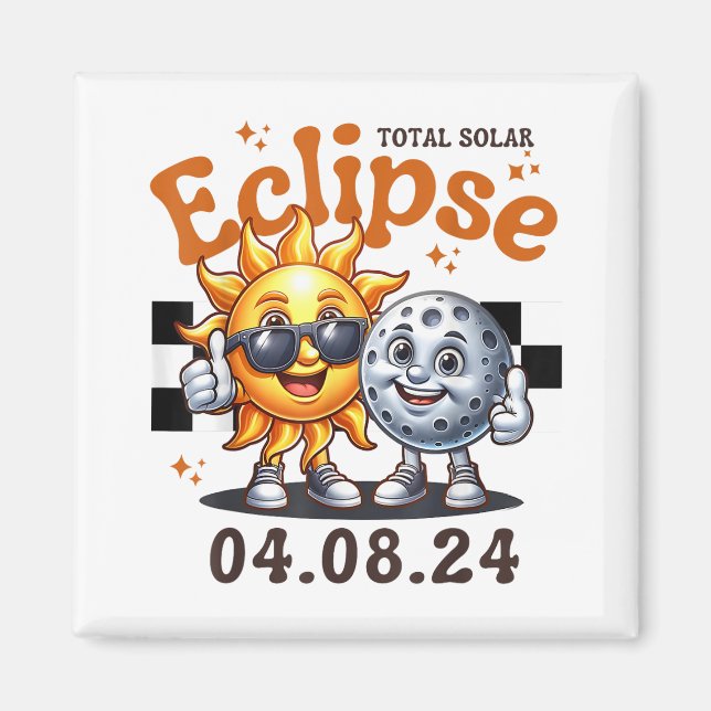 Imã Eclipse Solar Total 2024 Kids De Eclipse Solar Cut (Frente)