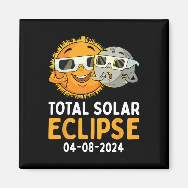 Imã Eclipse Solar Total 2024 Óculos Diversão Sun Moon  (Frente)
