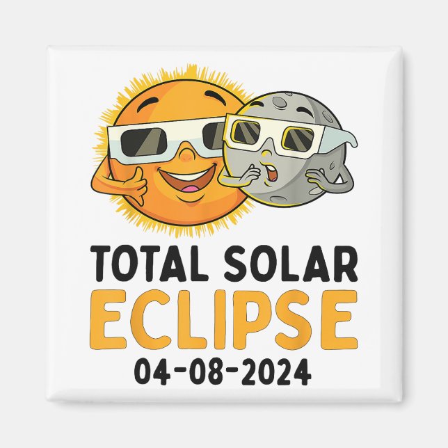 Imã Eclipse Solar Total 2024 Óculos Engraçados Sun Moo (Frente)