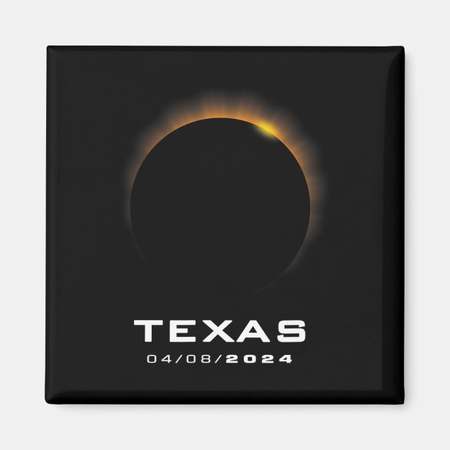 Imã Eclipse Solar Total 2024 Texas (Frente)