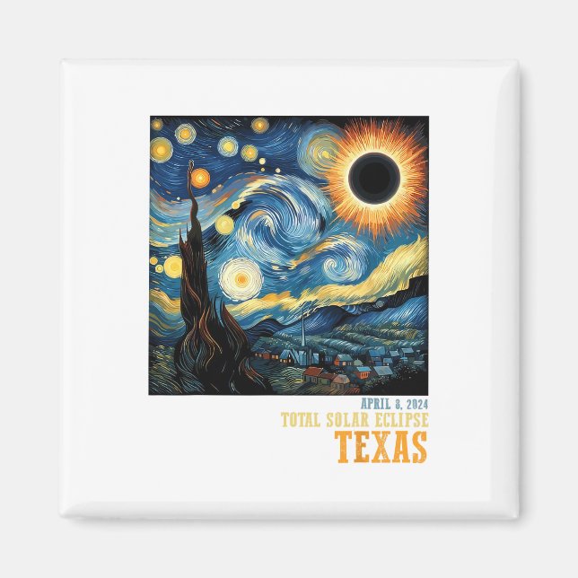 Imã Eclipse Solar Total 2024 Texas For Men Women (Frente)