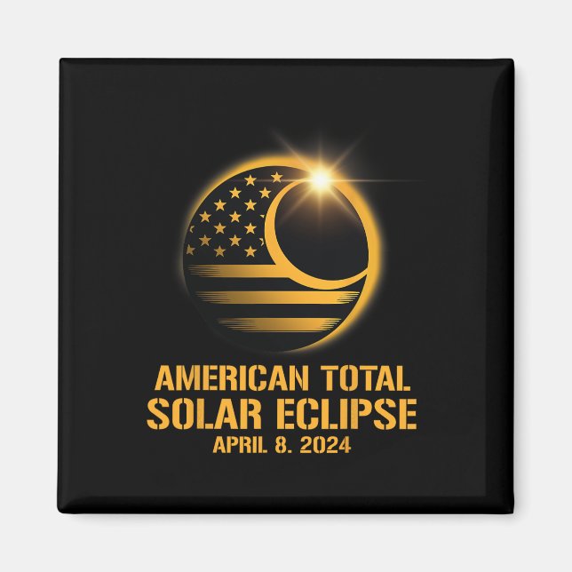 Imã Eclipse Solar Total abril 8 2024 Astronom Totality (Frente)